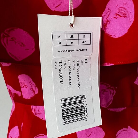 Borgo De Nor Florence Dress in Ram Pam Pam Red - Picture 7 of 7